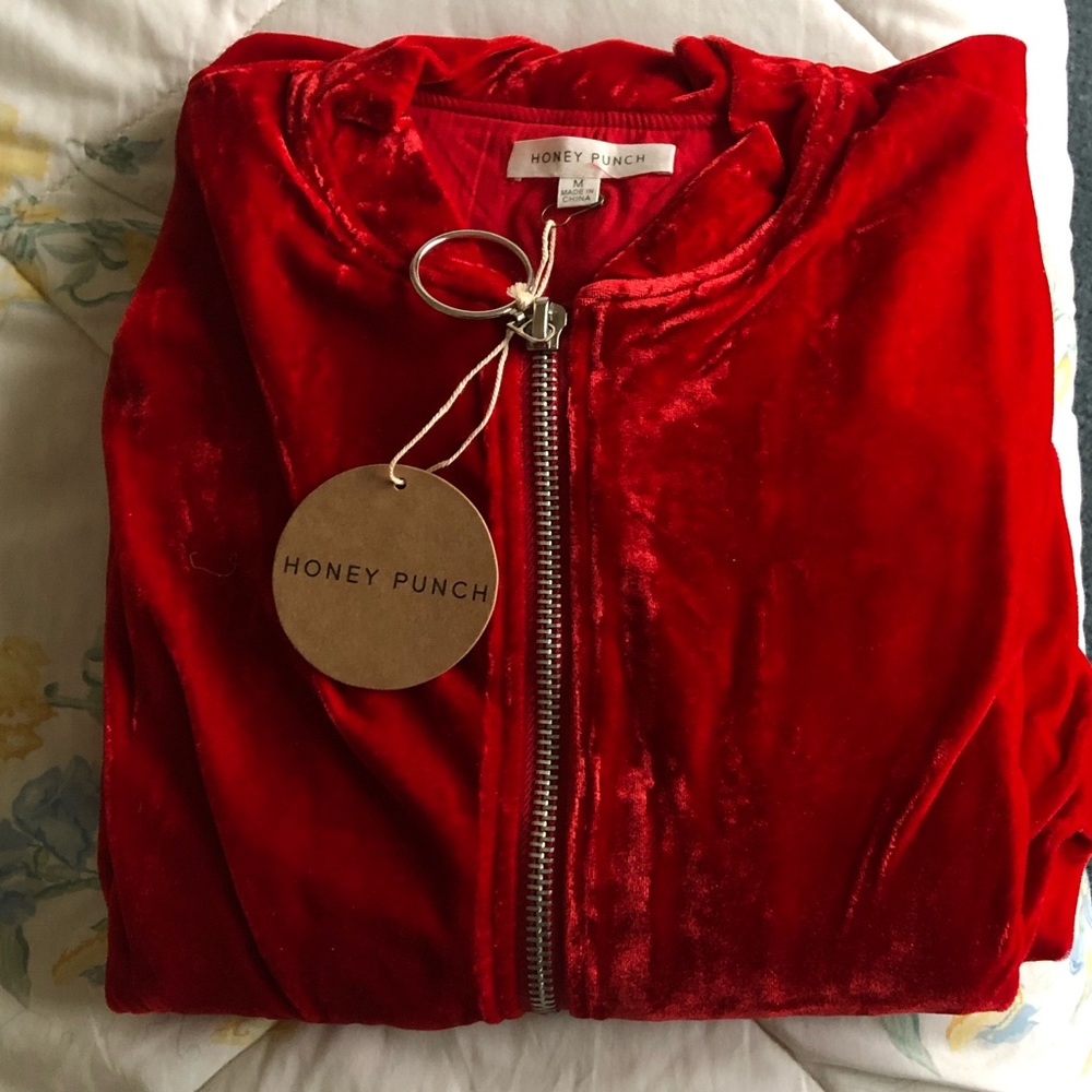 Red Velvet Bomber Jacket - Picture 2 of 2